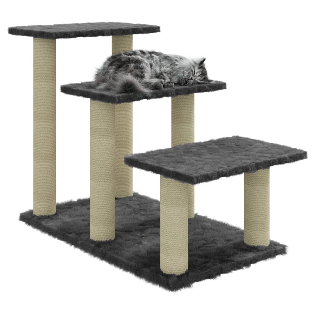 vidaXL Kattetre med klorestolper i sisal mørkegrå 50,5 cm