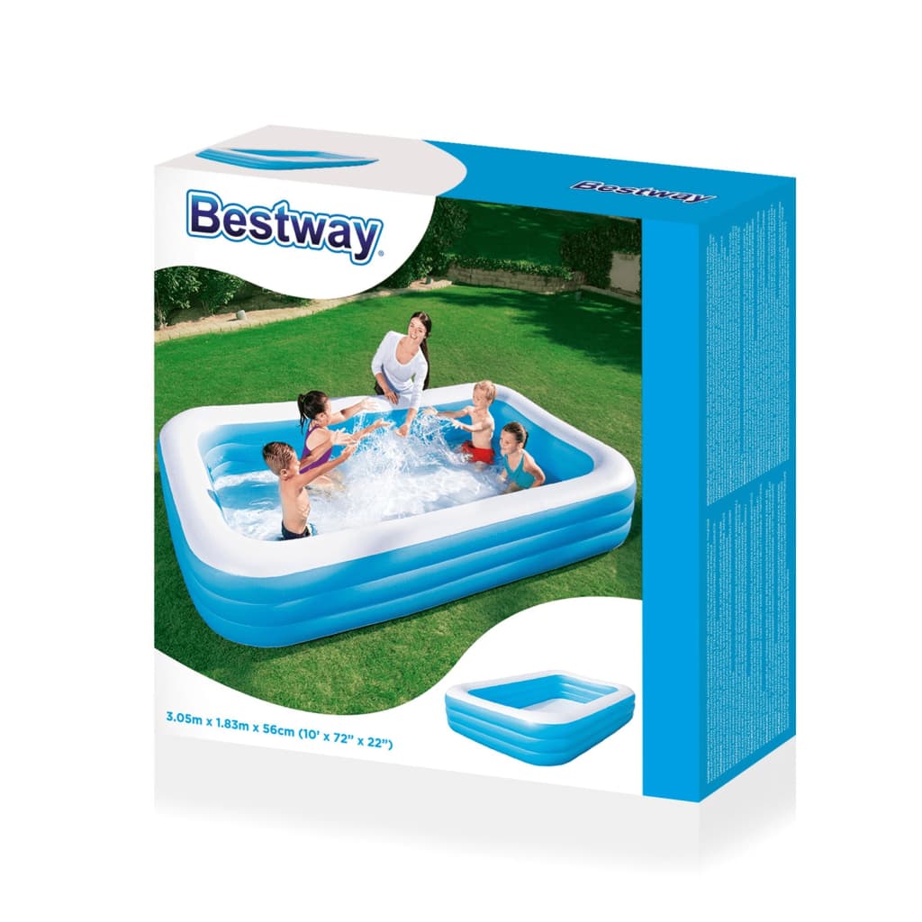 Bestway Oppblåsbart svømmebasseng 305x183x56 cm