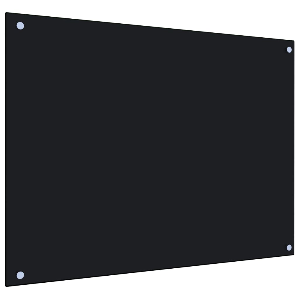 vidaXL Kjøkkenplate svart 80x60 cm herdet glass