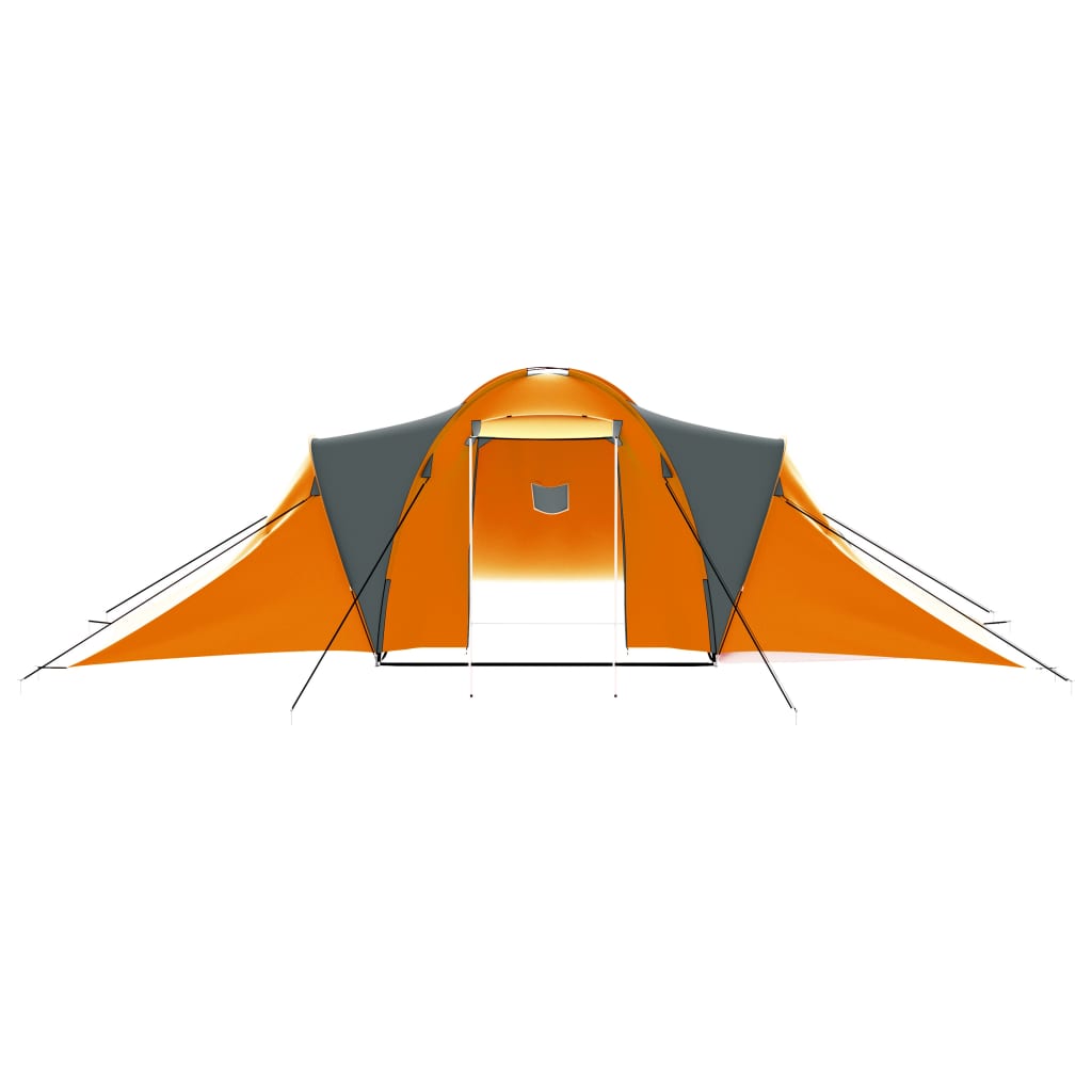 vidaXL Campingtelt 9 personer stoff grå og oransje