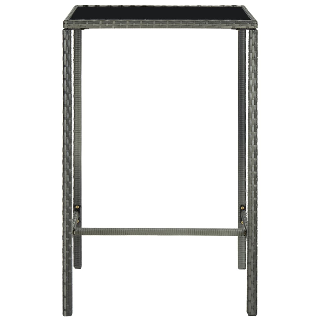 vidaXL Hagebarbord grå 70x70x110 cm polyrotting og glass
