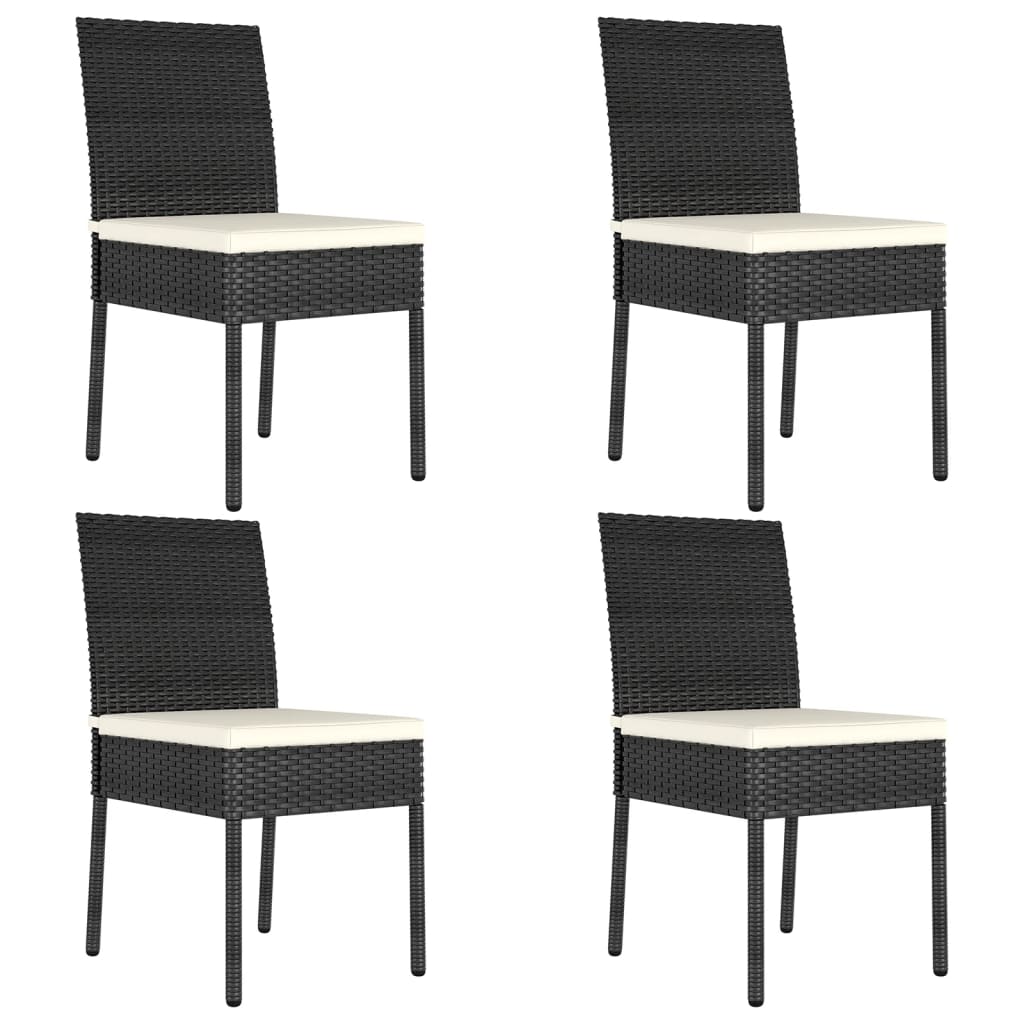 vidaXL Utendørs spisestoler 4 stk polyrotting svart