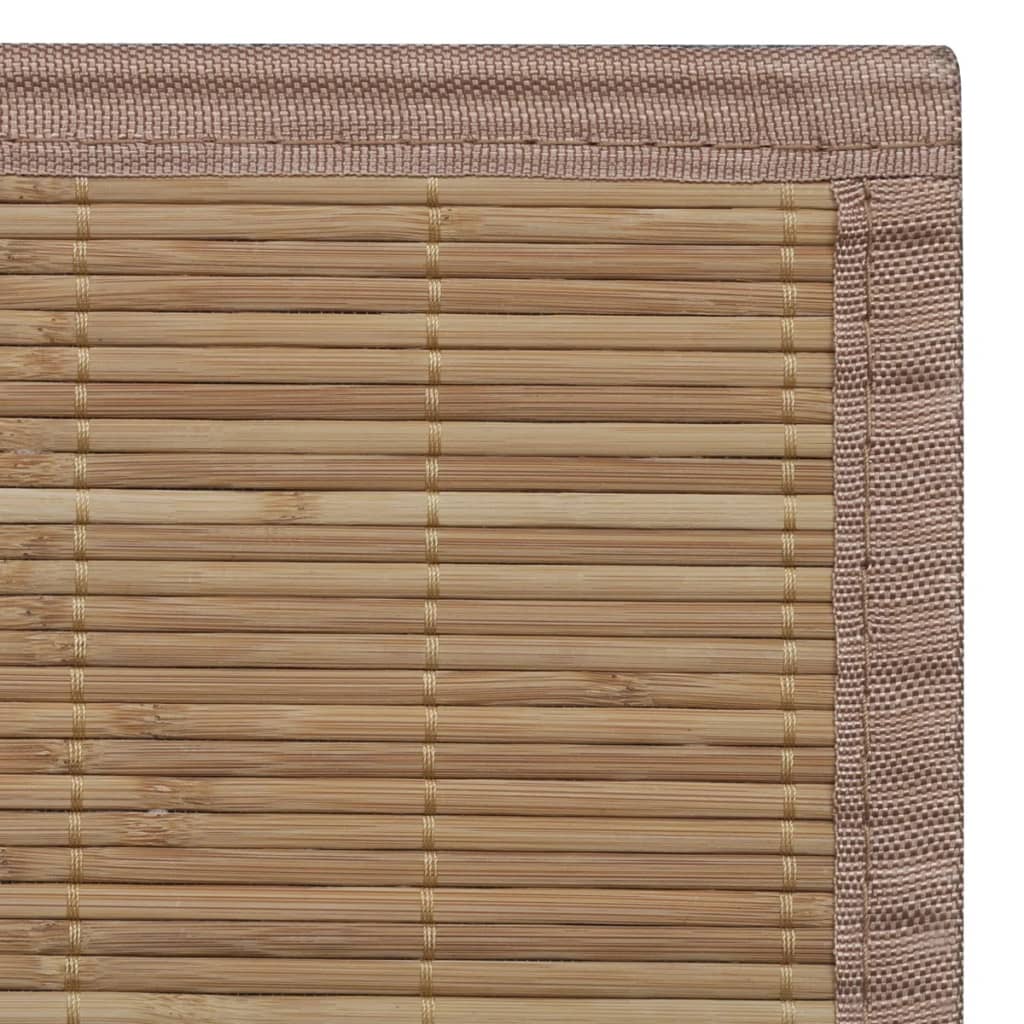 Brunt Kvadrat Bambus Teppe 120 x 180 cm