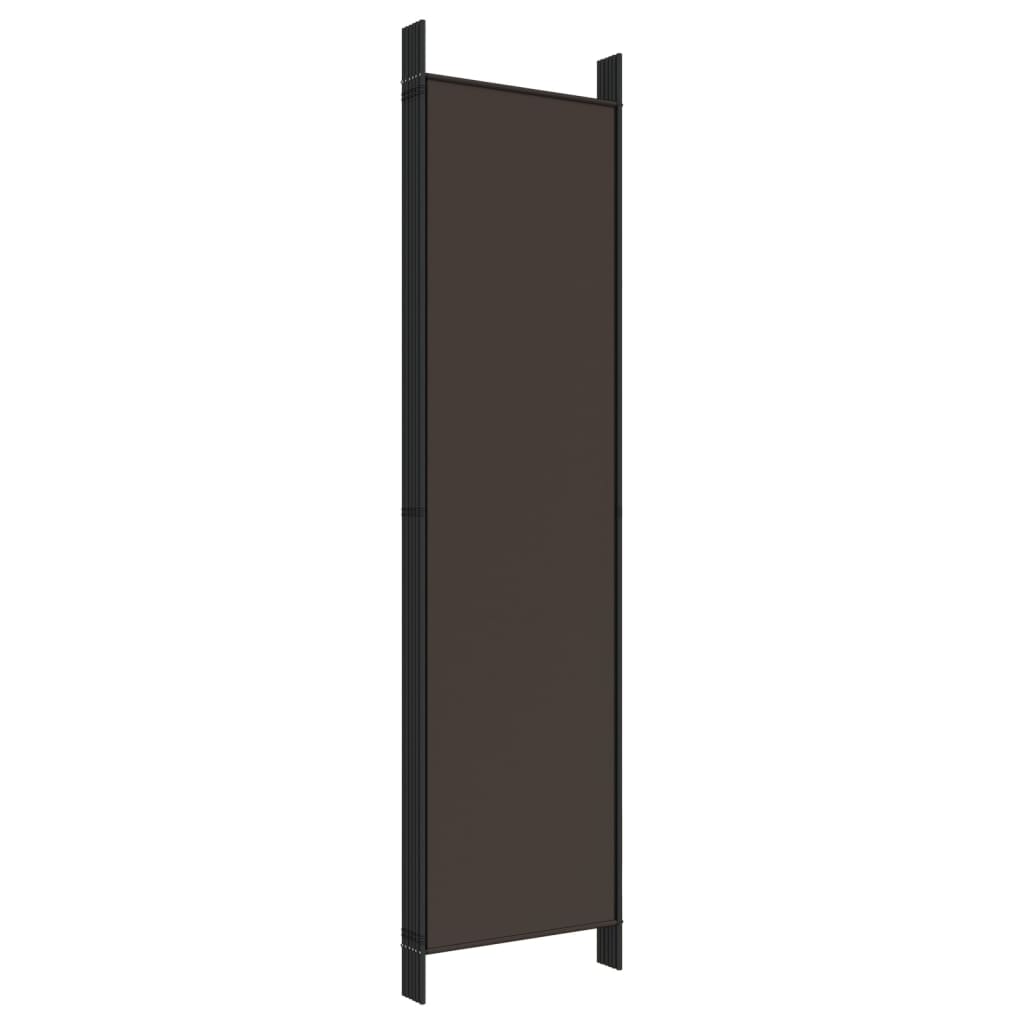 vidaXL Romdeler 6 paneler brun 300x200 cm stoff