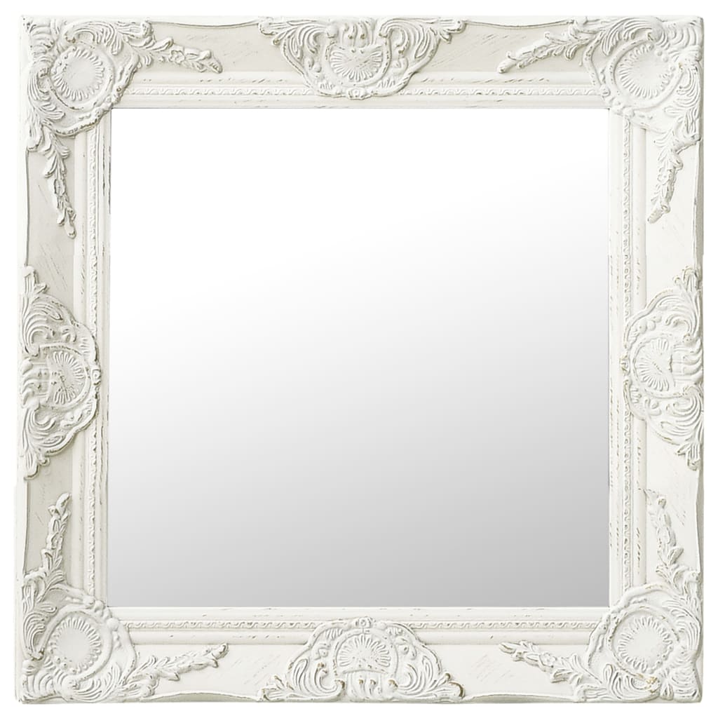 vidaXL Veggspeil barokkstil 50x50 cm hvit
