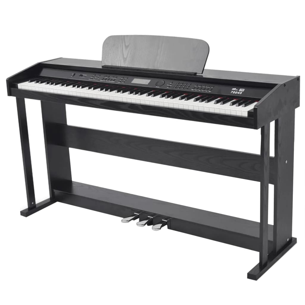 vidaXL Digitalt piano med 88 tangenter og pedaler svart melamin