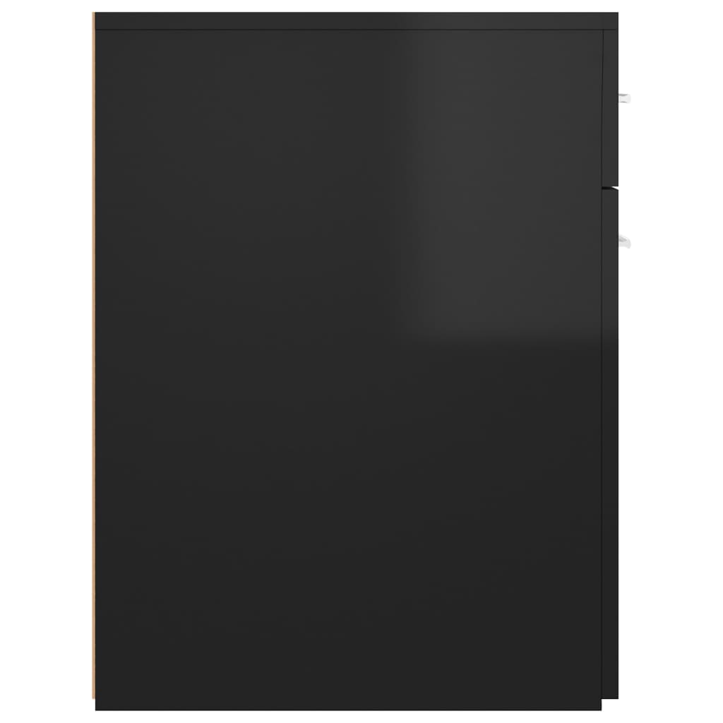 vidaXL Apotekskap høyglans svart 20x45,5x60 cm sponplater