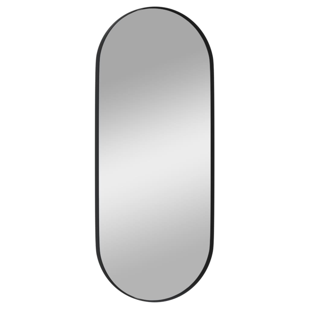 vidaXL Veggmontert speil svart 25x60 cm oval