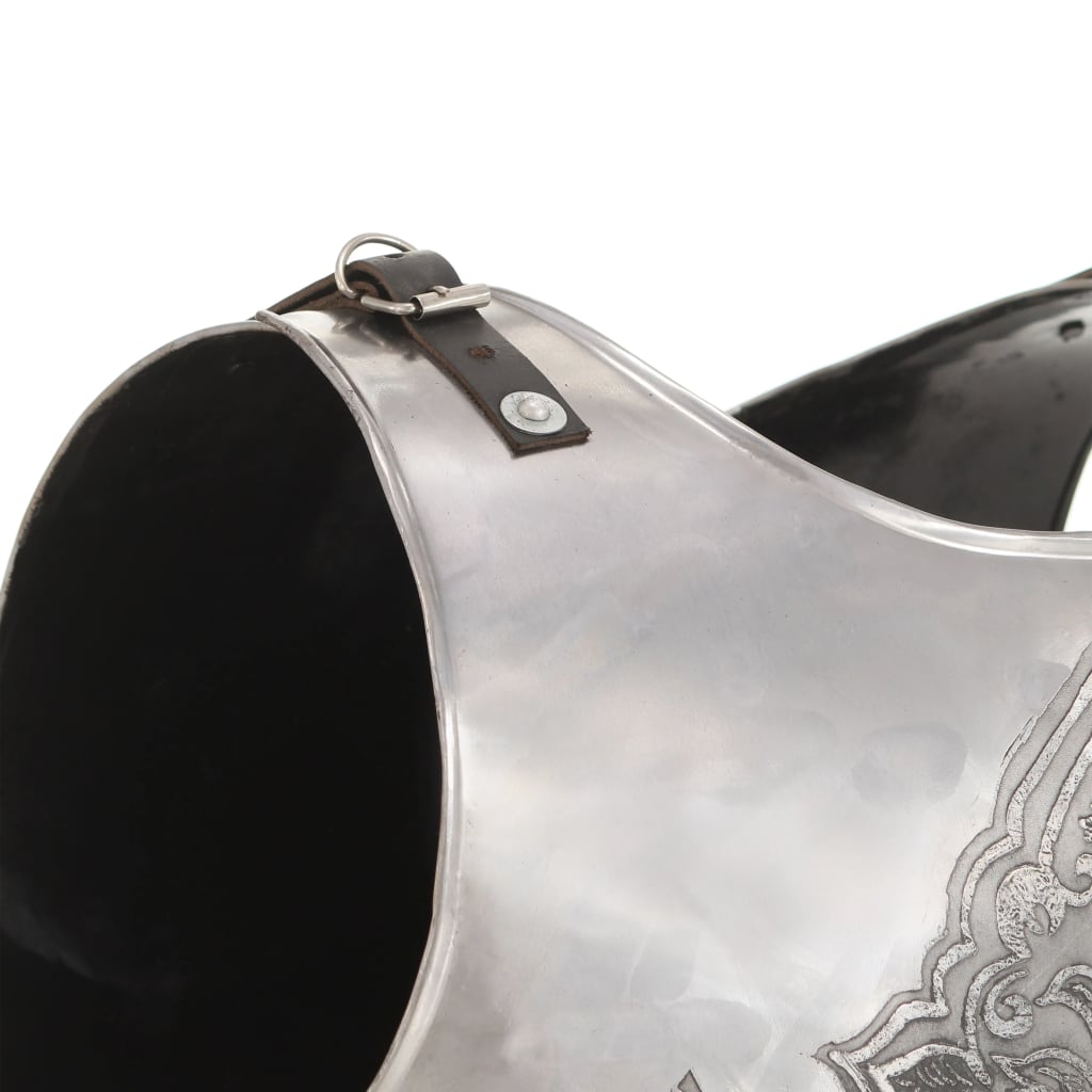 vidaXL Middelaldersk kroppsrustning kyrass replika LARP sølv stål