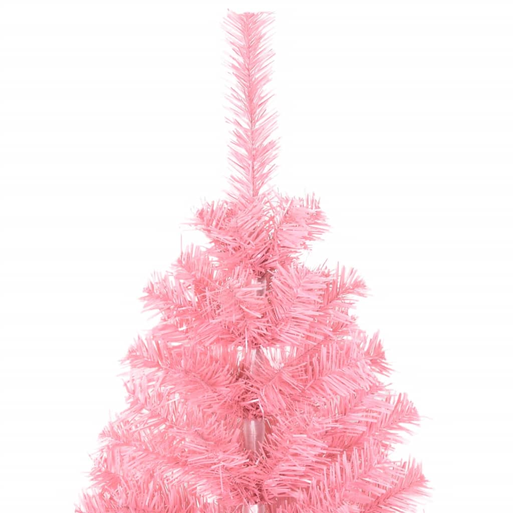 vidaXL Kunstig juletre med stativ rosa 150 cm PVC
