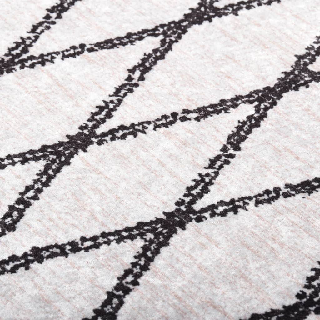vidaXL Vaskbart teppe 80x150 cm svart og hvit sklisikker