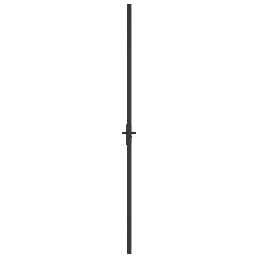 vidaXL Innerdør 102,5x201,5 cm svart matt glass og aluminium