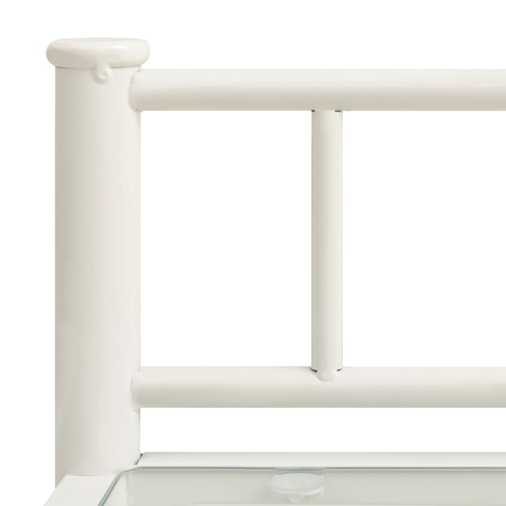 vidaXL Nattbord hvit og gjennomsiktig 45x34,5x60,5 cm metall og glass