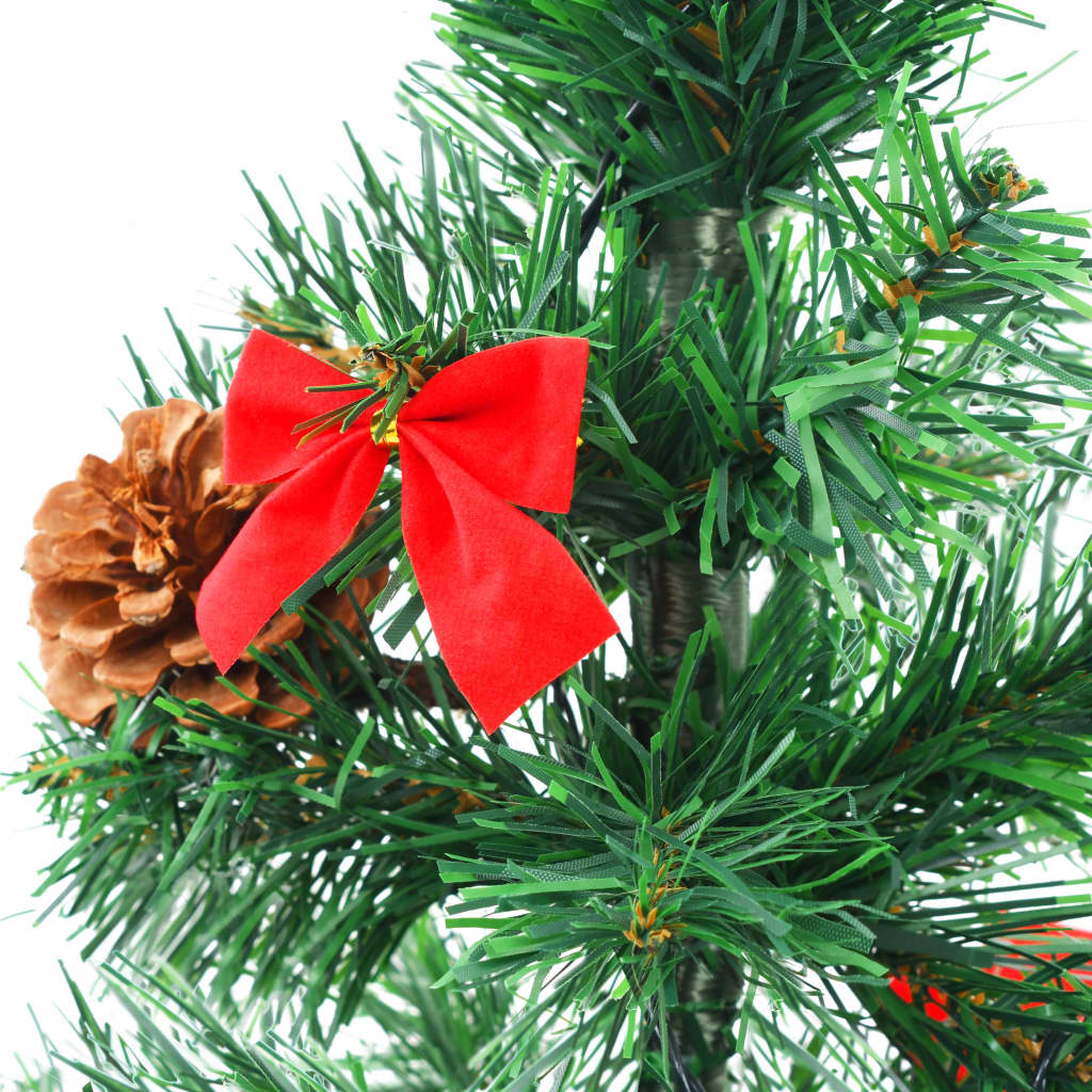 vidaXL Kunstig forhåndsbelyst juletre med kuler grønn 64 cm