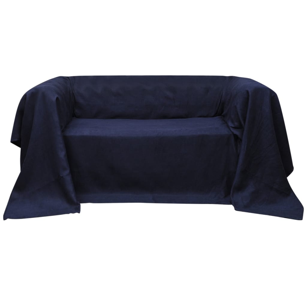 Mikro-semsket sofa overtrekk marineblå 270 x 350 c