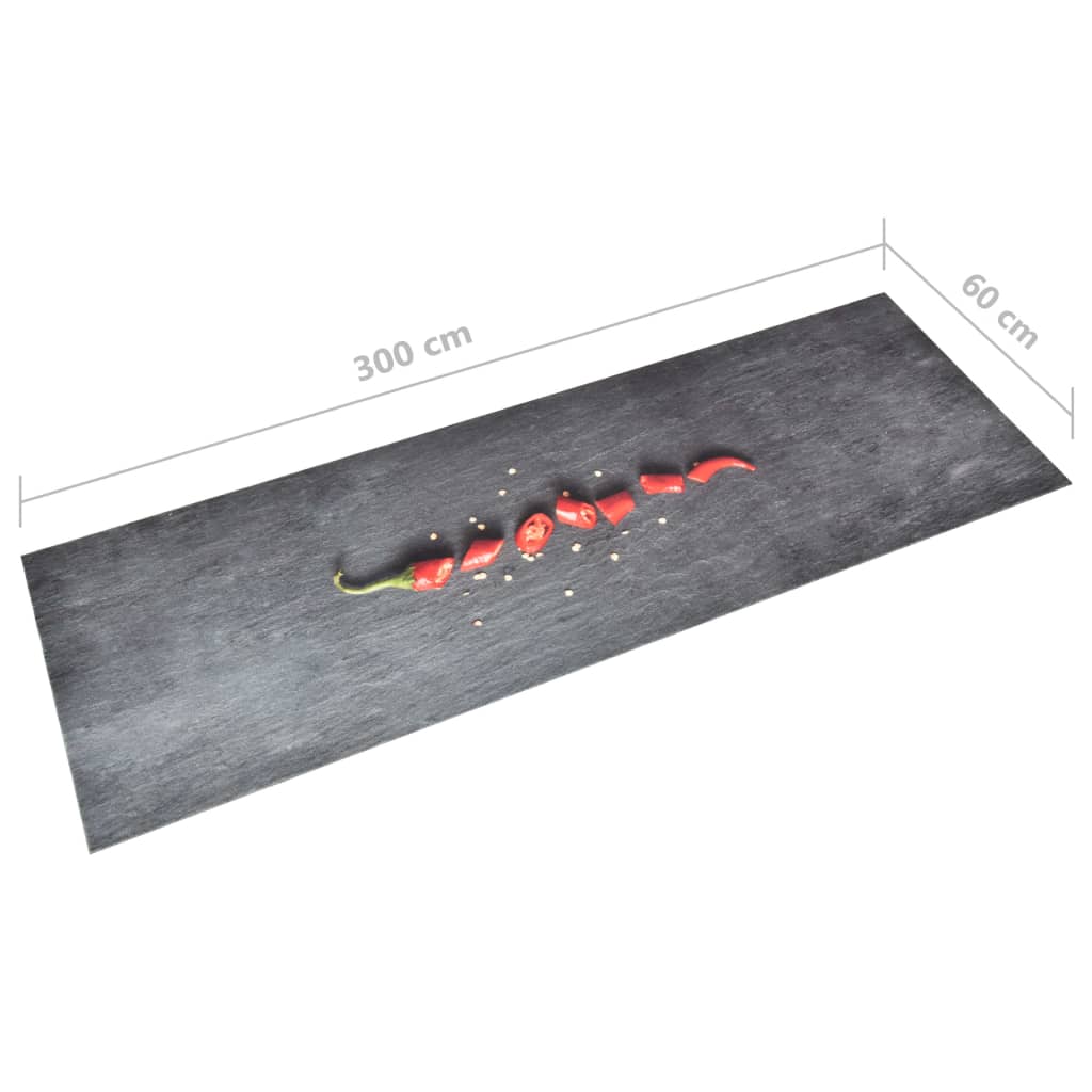vidaXL Vaskbart kjøkkenteppe Pepper 60x300 cm