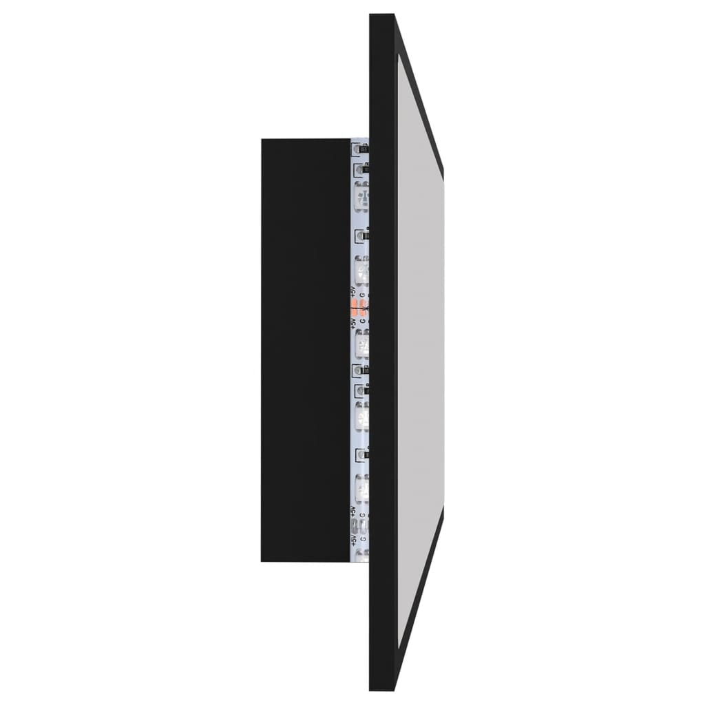 vidaXL LED-badespeil svart 100x8,5x37 cm akryl