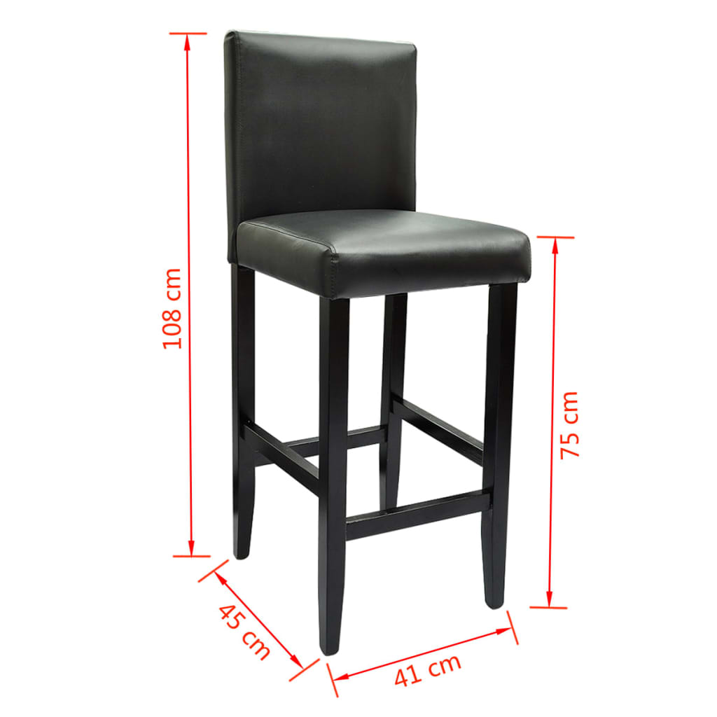 Barbord med 2 barstoler svart