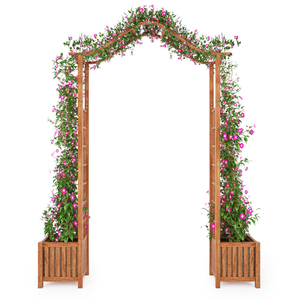 vidaXL Hagebue med blomsterkasse heltre akasie 180x40x218 cm