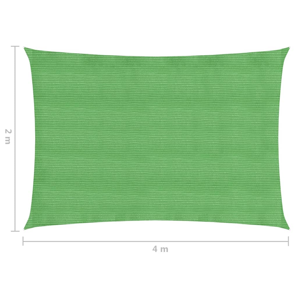 vidaXL Solseil 160 g/m² lysegrønn 2x4 m HDPE