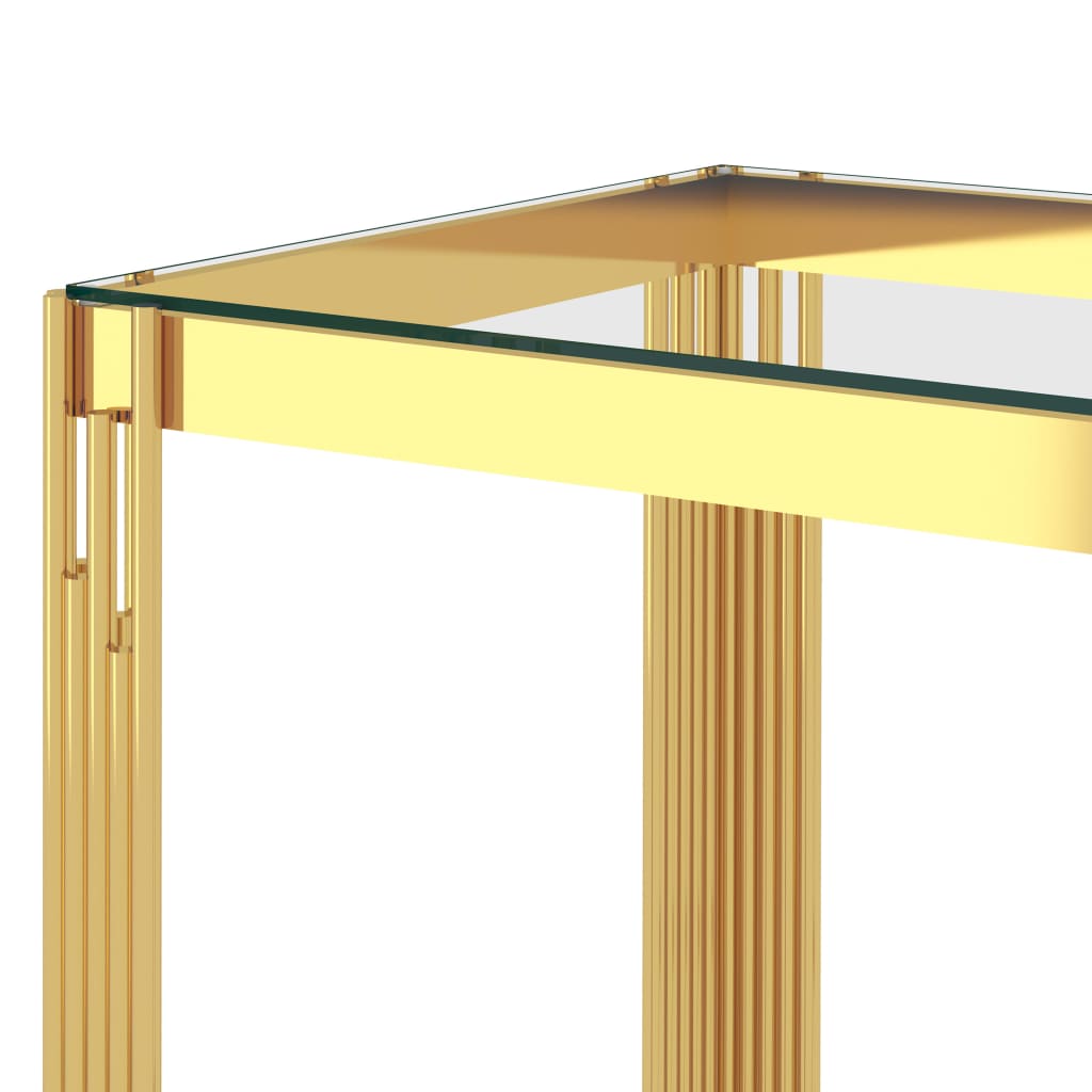 vidaXL Sidebord gull 120x40x78 cm rustfritt stål og glass