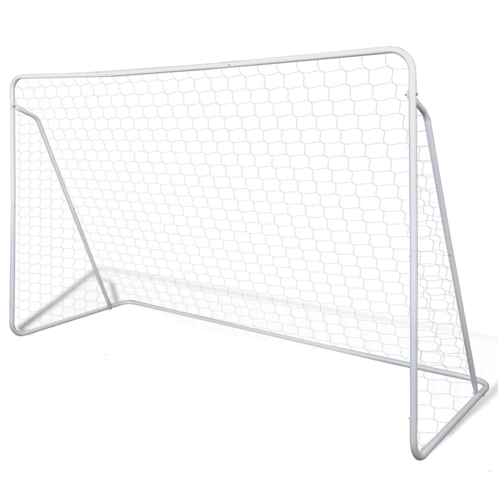 Fotballmålsett med stolper og nett 240x90x150 cm høykvalitets