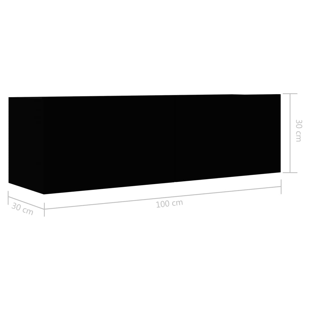 vidaXL TV-benk svart 100x30x30 cm sponplate