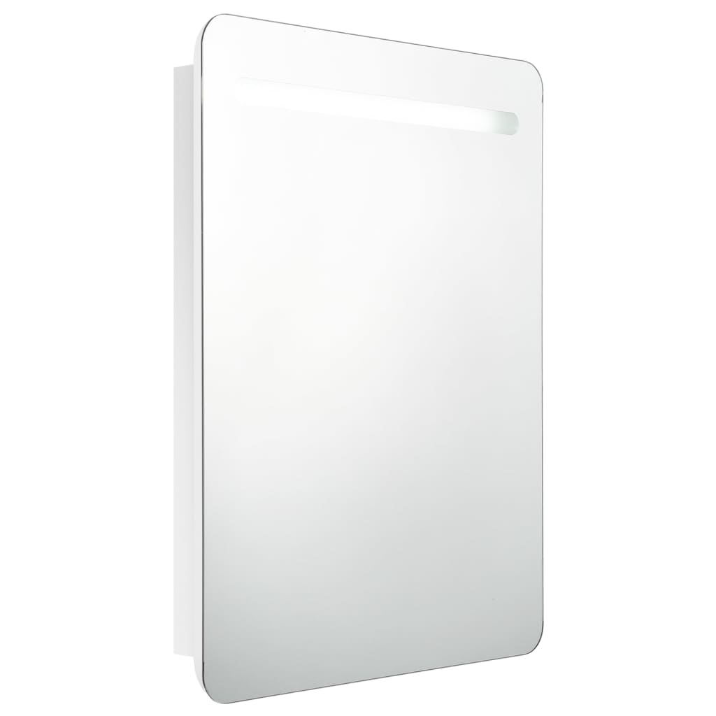 vidaXL LED-speilskap til bad blank hvit 60x11x80 cm