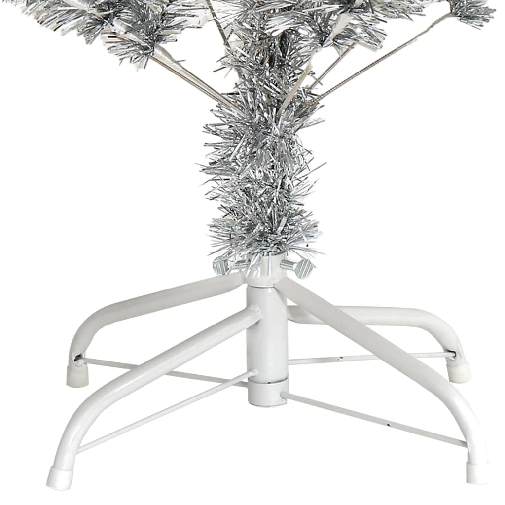 vidaXL Kunstig juletre med stativ sølv 150 cm PET