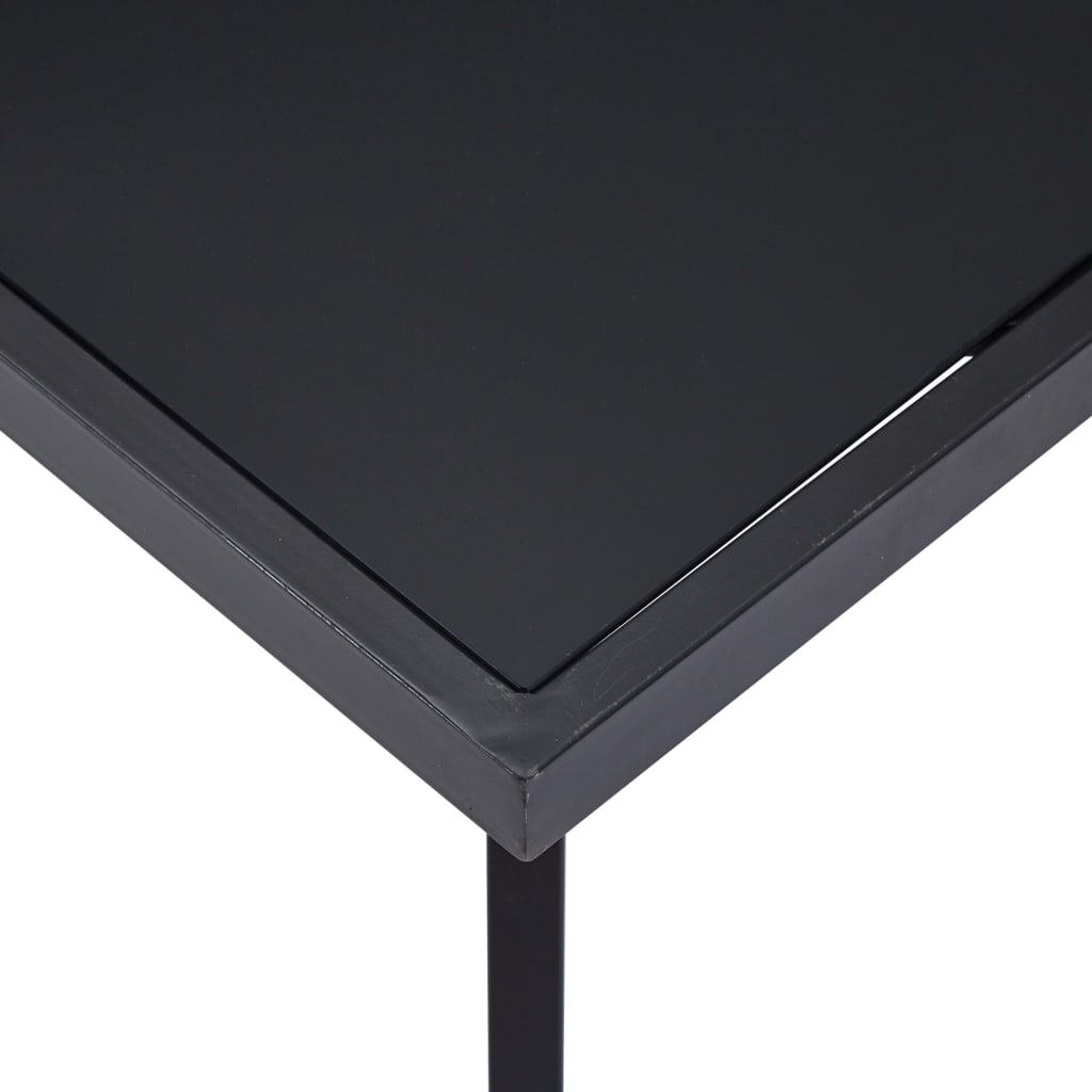 vidaXL Spisebord svart 120x60x75 cm herdet glass