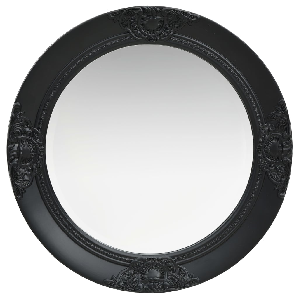 vidaXL Veggspeil barokkstil 50 cm svart