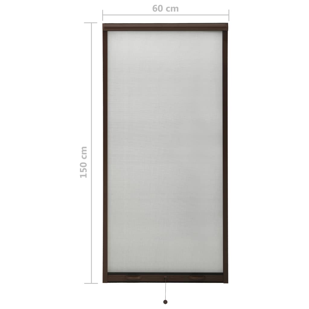 vidaXL Nedrullbar insektskjerm for vinduer brun 60x150 cm