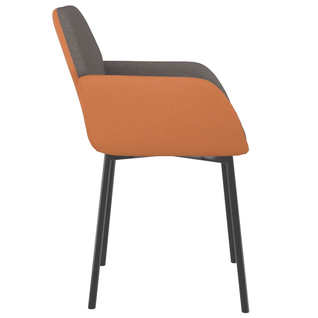 vidaXL Spisestoler 2 stk mørkegrå stoff og kunstskinn