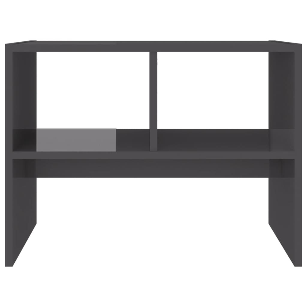 vidaXL Sidebord høyglans grå 60x40x45 cm sponplate