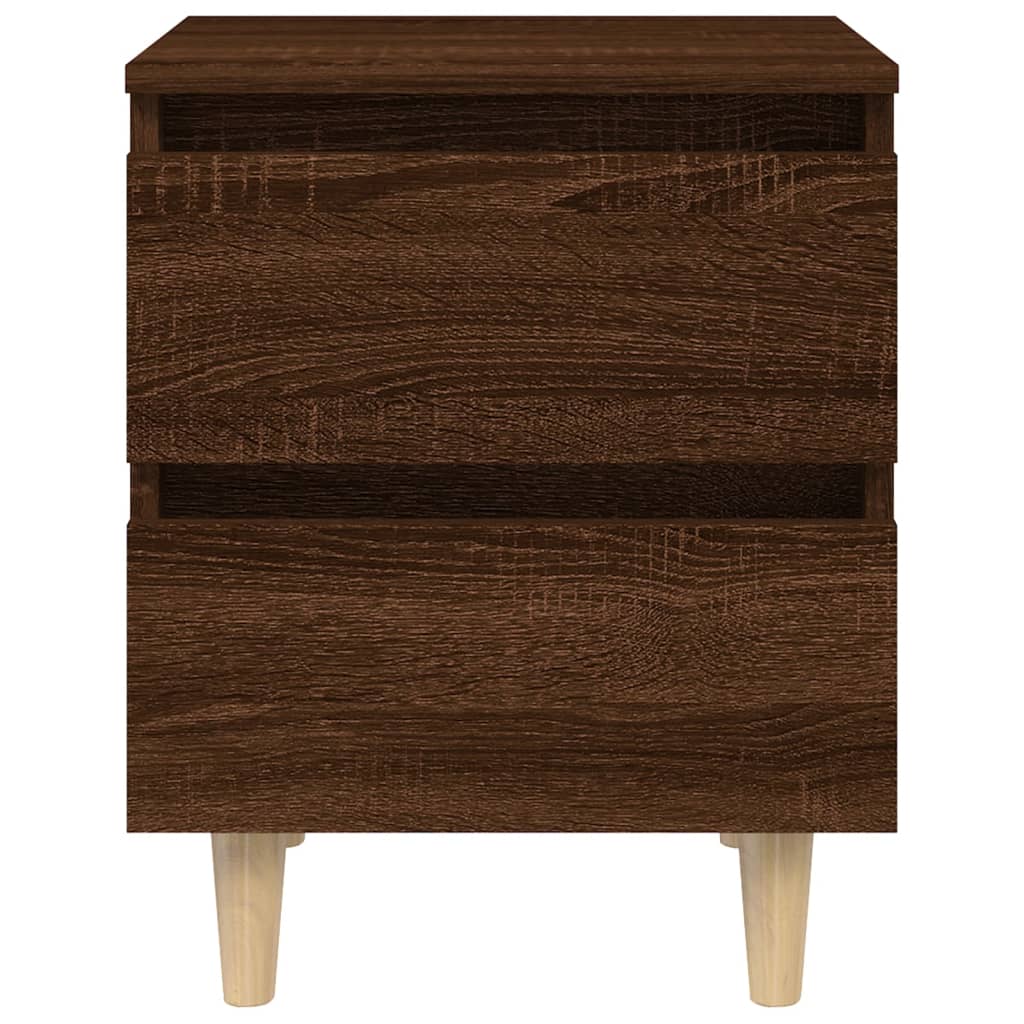 vidaXL Nattbord med ben i heltre brun eik 40x35x50 cm