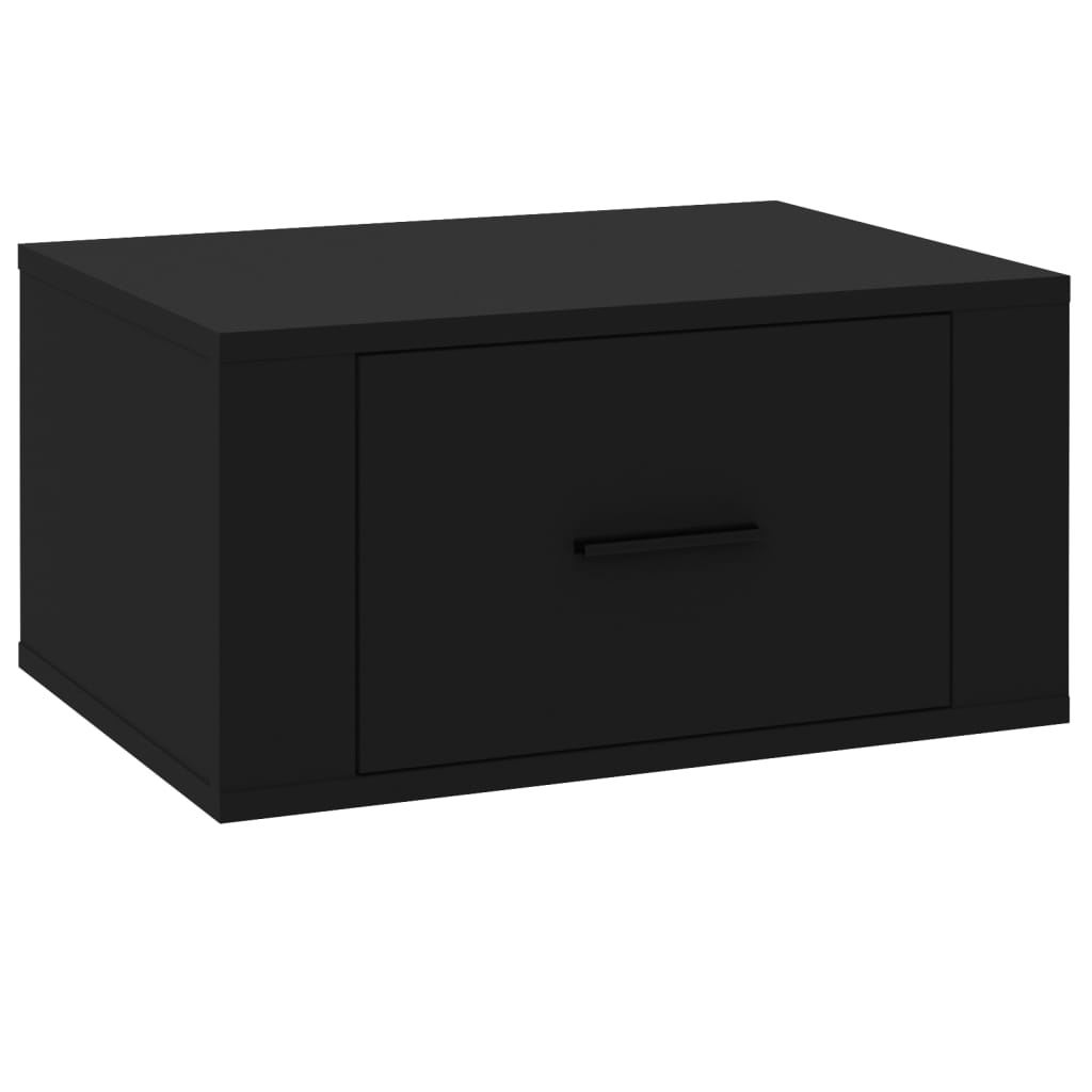 vidaXL Veggmonterte nattbord 2 stk svart 50x36x25 cm