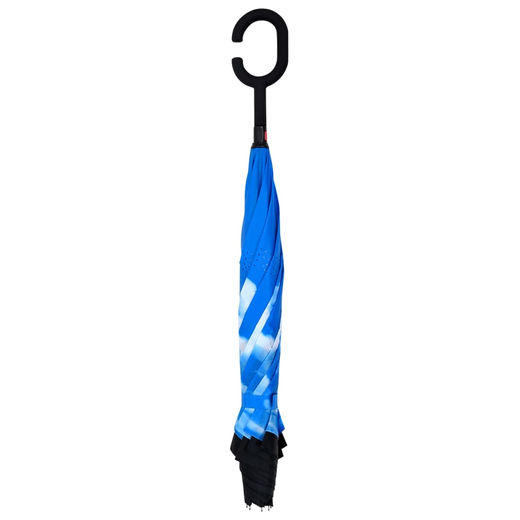 vidaXL Paraply med C-håndtak svart 108 cm