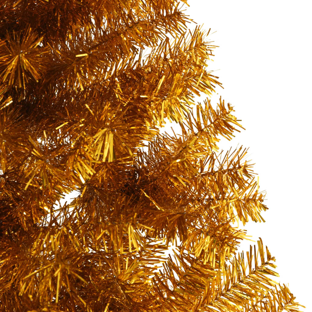 vidaXL Kunstig juletre halvt med stativ gull 240 cm PVC