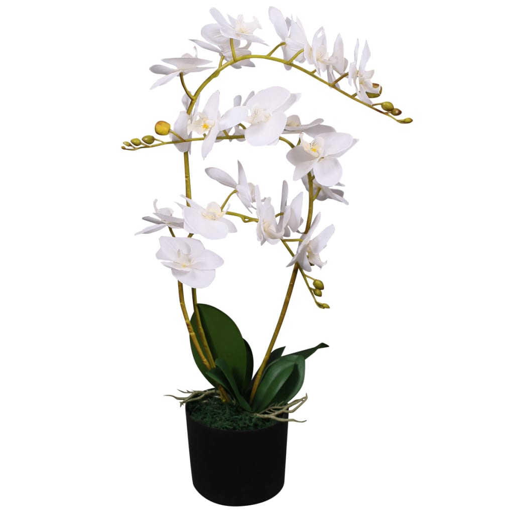 vidaXL Kunstig orkidè med potte 65 cm hvit