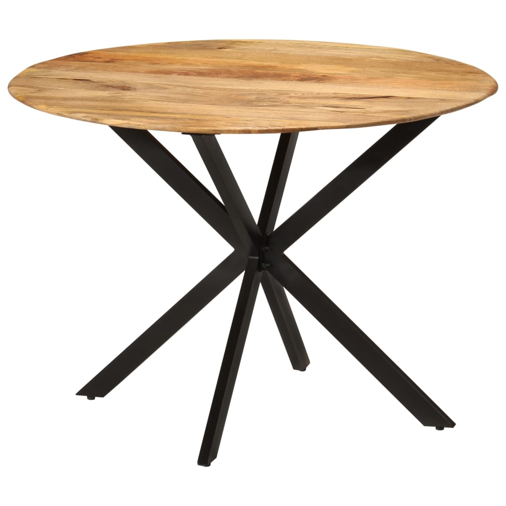 vidaXL Spisebord Ø110x78 cm heltre mango og stål