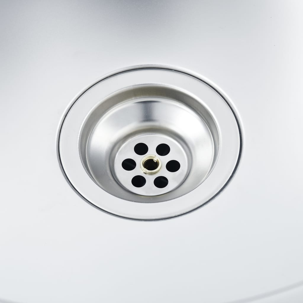 vidaXL Dobbel kjøkkenvask sølv 800x600x155 mm rustfritt stål