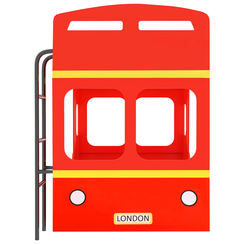 vidaXL Køyeseng London buss rød MDF 90x200 cm