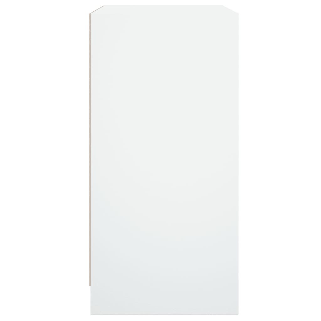 vidaXL Sideskap med glassdører hvit 68x37x75,5 cm