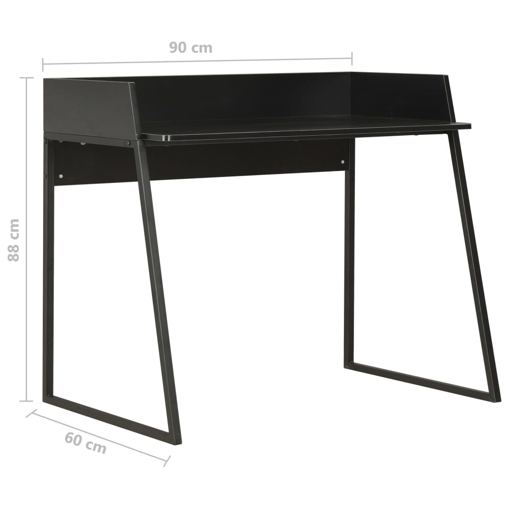 vidaXL Skrivebord svart 90x60x88 cm