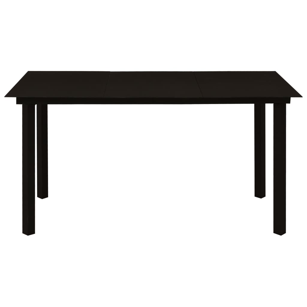vidaXL Hagebord svart 150x80x74 cm stål og glass
