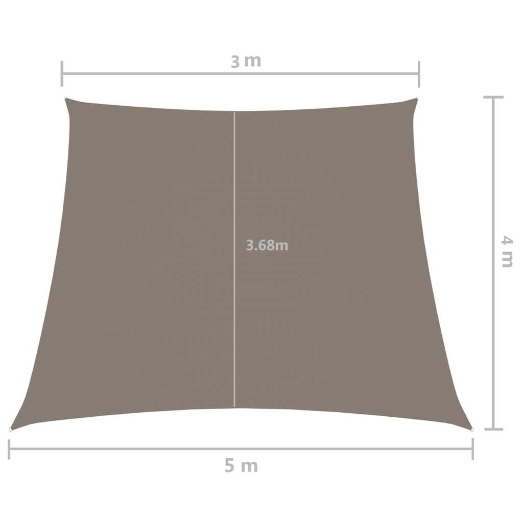 vidaXL Solseil oxfordstoff trapesformet 3/5x4 m gråbrun