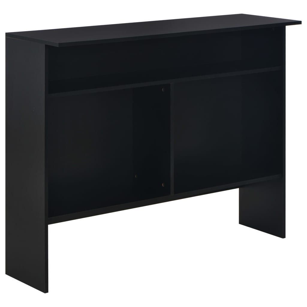 vidaXL Barbord med 2 bordplater svart 130x40x120 cm
