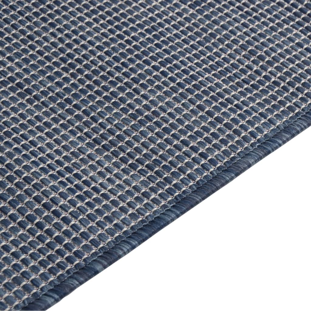 vidaXL Utendørs flatvevd teppe 160x230 cm blå