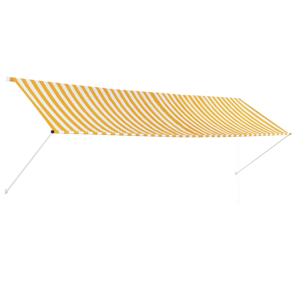 vidaXL Uttrekkbar markise 400x150 cm gul og hvit