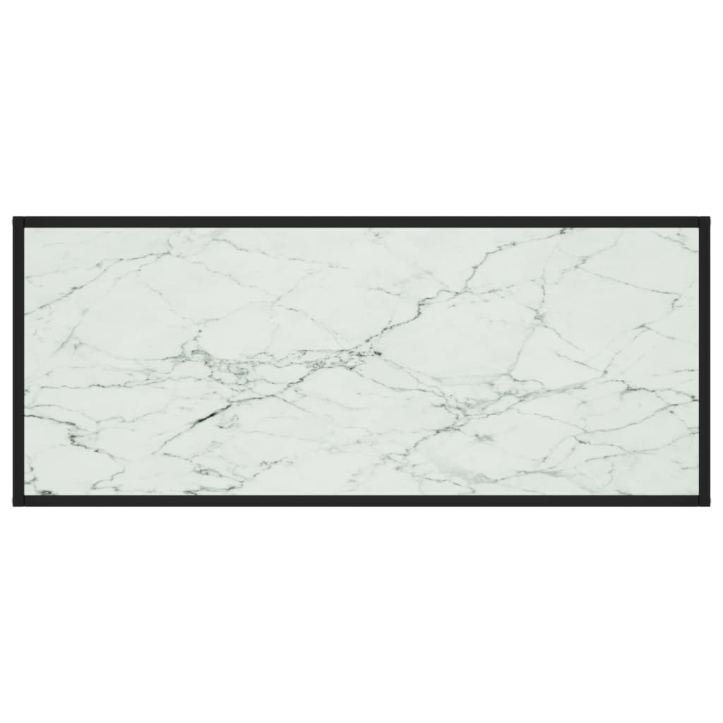 vidaXL Salongbord svart med hvitt marmorglass 120x50x35 cm
